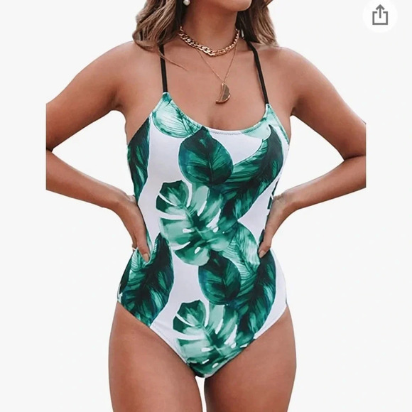 Cupshe Other - NWT!! Women’s Cupshe leaf print Monstera tropical one piece bathing suit XS
